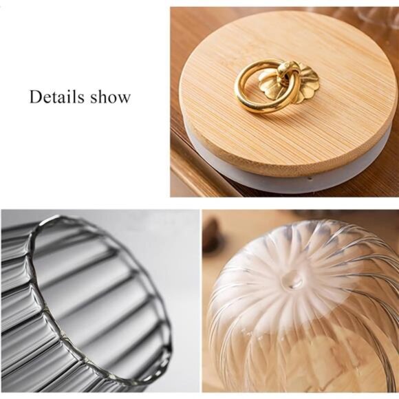 Glass Coffee Nuts Canister Airtight Storage Jar Petal Decorative - Picture 5 of 7